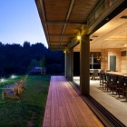 Night View Hill Amazing Night View Of Green Hill From Aptos Retreat Deck And Landscaping Area Brightened By Ground Lamps Dream Homes Elegant Modern Family Retreat With Cozy Red Kitchen Colors