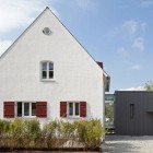 White Painted The Amazing White Painted Wall In The Zwischen Raum Residence Beautified With Small Hawthorn In Front Of It Dream Homes Elegant Black And White House Looking At The Exterior And Interior Design