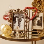 Engraved Framed Placed Antique Engraved Framed Vintage Photos Placed On Round Glass Table With Red Decor Zara Heart Shaped Decor Decoration Inspiring Christmas Decorations To Make An Exciting Winter Holiday