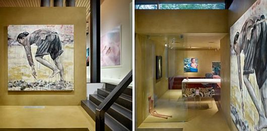 Paintings Inside Storey Artistic Paintings Inside Contemporary Two Storey House For The Art Lover Which Decorated The Modern Entry Beside The Black Staircase Dream Homes  Stunning Modern Hillside House For An Art Lovers And Family Of Six