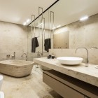 Interior Design Bathroom Astounding Interior Design Of Taupe Bathroom Decor Including An Oval Bathtub And Ceramic Sinks On Marble Table With A Wide Mirror On The Wall Apartments Create An Elegant Modern Apartment With Ivory White Paint Colors