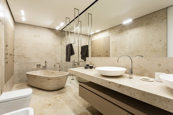 Interior Design Bathroom Astounding Interior Design Of Taupe Bathroom Decor Including An Oval Bathtub And Ceramic Sinks On Marble Table With A Wide Mirror On The Wall Apartments  Create An Elegant Modern Apartment With Ivory White Paint Colors