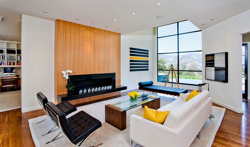 Details In Residence Attractive Details In The Calistoga Residence Living Room With White Sofa And Black Chairs On Grey Carpet Decoration Extravagant Modern Home With Extraordinary Living Room And Roof Balcony