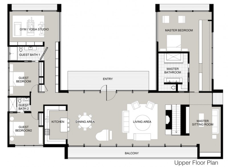 True Story Residence Attractive True Story New Canaan Residence Floor Plan Displaying All Part Of The House With Living Area Bedrooms And Guest Rooms Dream Homes  Charming Modern House With Beautiful Courtyard And Structures