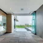 View By Pool Awe Inspiring View By The Swimming Pool Area In Valna House That Glass Door Open Showing Grey Floor Decoration Dream Homes Swanky Modern House Design For Elegant Dwelling Place