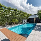 Greenery Growing Dream Awesome Greenery Growing Naturally Around Dream Backyard Home Swimming Pool With Wooden Floor And Planters Swimming Pool Beautiful Pool Backyard For Luxury And Fresh Backyard Look