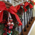 Staircase Christmas Integrating Awesome Staircase Christmas Decor Idea Integrating Pines And Colored Jingle Bells With Red Ribbon To Install Decoration Magnificent Christmas Decorations On The Staircase Railing