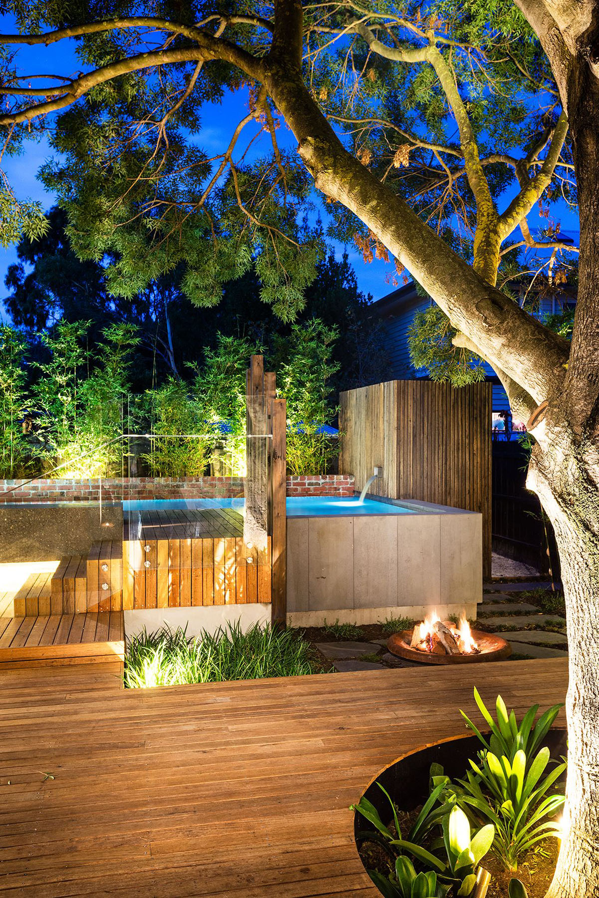 Backyard Landscape Deck Beautiful Backyard Landscape With Wooden Deck At Maroon Modern Backyard Project With Pool And Garden Decoration Beautiful Modern Backyard Ideas To Relax You At Charming Home