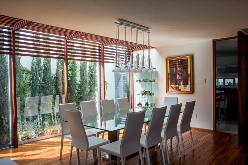 Dining Table Single Beautiful Dining Table With White Single Chairs And White Pendant Lamp In Casa Villa De Loreto Residence Dream Homes Spacious Modern Concrete House With Steel Frame And Glass Elements