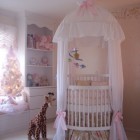 Baby Room Idea Calm Baby Room For Girl Idea With White Painted Wall Ceiling And Floor To Match White Round Crib With Canopy Kids Room Adorable Round Crib Decorated By Vintage Ornaments In Small Room