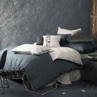 Bedroom Design Comfy Captivating Bedroom Design Of Lovely Aura Comfy Bed Linen Bedroom With Black Chest Table And Black Colored Desk Lamp Bedroom Beautiful Bed Linens From The Adorable Aura Bedroom Themes