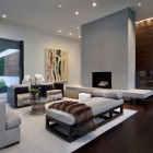 Black Fireplace White Captivating Black Fireplace On The White Wall Completed With White Sofas And Lounge Of The New Canaan Residence Dream Homes Charming Modern House With Beautiful Courtyard And Structures