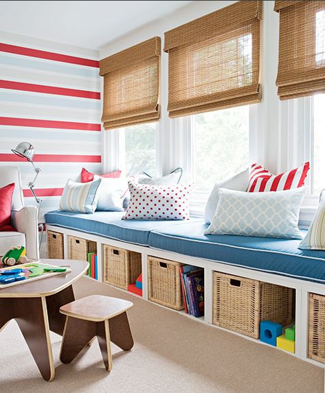 Nautical Style With Captivating Nautical Style Child's Room With Organic Blinds And Blue Accents Involved Kids Stool And Curved Standing Lamp Kids Room  Cheerful Kid Playroom With Various Themes And Colorful Design