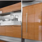 Ultra Modern Furnished Captivating Ultra Modern Kitchen Designs Furnished With Brown Cabinet Set And Snow White Marble Wash Basin From Tecnocucina Kitchens Elegant Modern Kitchen Design Collections Beautifying Kitchen Interior