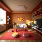 Warm Interior Fresh Catchy Warm Interior Colored In Fresh Orange Make The Room Charming By 4Dragon With Creative Idea Living Room Artistic Living Room Design For Stylish Modern Home Interiors