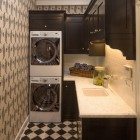 Laundry Room Checkered Charming Laundry Room Planner With Checkered Pattern Floor Tile Ultimate Washing Machine Artistic Wallpaper Shiny Backsplash Light Dark Cabinet Interior Design Smart And Beautiful Laundry Rooms That Inspire Your Design Creativity