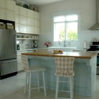 White Painted Ideas Charming White Painted Kitchen Cabinet Ideas At Eclectic Kitchen With Small Island That Applied Wooden Countertop Kitchens Colorful Kitchen Cabinets For Eye Catching Paint Colors