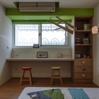 Modern House Kids Cheerful Modern House Bedroom For Kids Furnished With Built In Wall Desk Cabinet Wardrobe And Bedding Idea Bedroom Simple Color Decoration For A Creating Spacious Modern Interiors