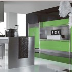 Ultra Modern With Chic Ultra Modern Kitchen Designs With Glossy Green Kitchen Cabinet And Adorned With Glass Pendant Lamp From Tecnocucina Kitchens Elegant Modern Kitchen Design Collections Beautifying Kitchen Interior