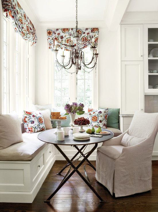 Kitchen Bench In Classic Kitchen Bench With Storage In Traditional Kitchen Floral Print Curtain Antique Chandelier Round Dining Table Vintage White Sofa Wood Floor Kitchens Elegant Kitchen Bench With Storage To Provide A Seat And Utilization