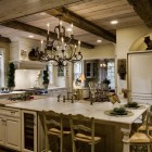 Kitchen Design Ceiling Classic Kitchen Design With Beams Ceiling And Cheap Kitchen Cabinets Also Beautiful Chandelier Above The Island Kitchens Enchanting Cheap Kitchen Cabinets For Contemporary Kitchen Designs