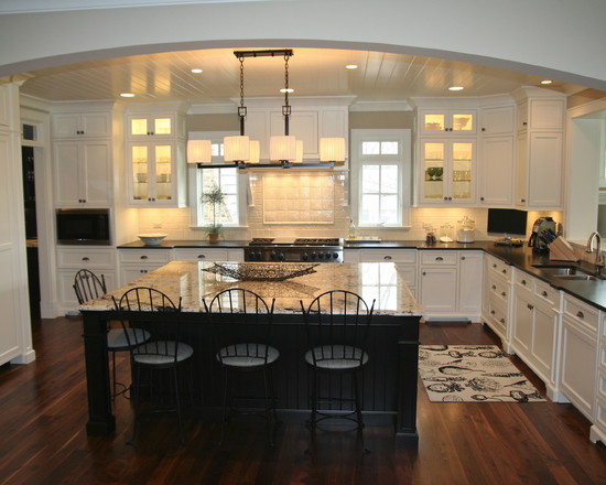 Kitchen Layout Metallic Classic Kitchen Layout With Dark Metallic Chairs Surrounding Dark Kitchen Island With Marble Countertop Shiny Chandelier Wood Floor Kitchens  Simple How To Design A Kitchen Layout With Some Lovely Concepts