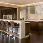 View By Area Clean View By The Kitchen Area With Brown Chairs Feat Cream Table In Willoughby Way Residence Interior Design Elegant Rustic House Using Soft Color And Wood Combinations