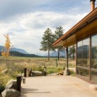 Terrace Area Creek Clear Terrace Area In Wolf Creek Residence That Stones And Planters Make The Area More Comfortable Decoration Fabulous Contemporary Cabin Among The Beautiful Scenery View