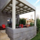 View By At Clear View By Ghazale Residence At The Daylight With Red Chairs Facing Wooden Table That Planters Surrounding The Area Dream Homes Wonderful Outdoor Features Ideas Inspired With Modern Style