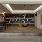 Modern House With Comfortable Modern House Interior Designed With Deck Floor Inset Bookcase With Workspace Involving Cove Lamp Bedroom Simple Color Decoration For A Creating Spacious Modern Interiors