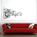 Wall Sticker White Comfortable Wall Sticker Black On White Swirls For Entry Way Interior Decorated With Modern Red Sofa Furniture And Black And White Cushion Design Decoration Unique Wall Sticker Decor For Your Elegant Residence Interiors