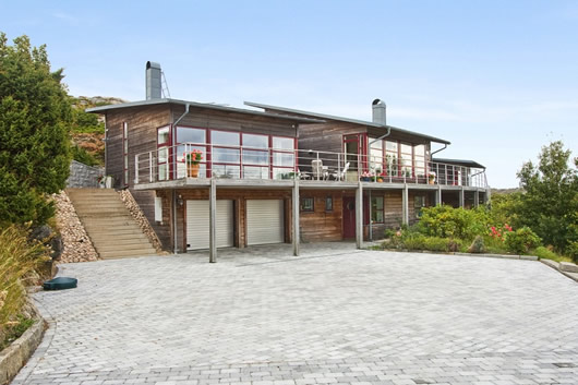 Courtyard Mixed Entry Concrete Courtyard Mixed With Wooden Entry Staircase On Luxurious Countryside Villa In Torslanda Freshen With Greenish Plants Dream Homes  Stunning Modern Countryside Home Applying Rustic Style