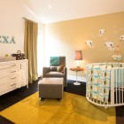 Yellow And Kids Contemporary Yellow And White Themed Kids Bedroom Idea With White Round Crib Involving Patterned Bedspread Kids Room Adorable Round Crib Decorated By Vintage Ornaments In Small Room