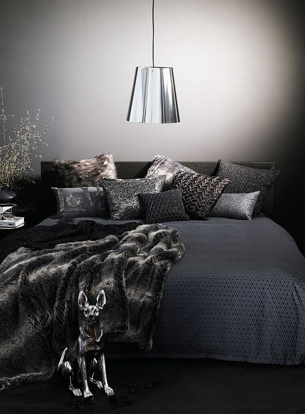 Bedroom Design Comfy Cool Bedroom Design Of Charming Aura Comfy Bed Linen Bedroom With Several Dark Colored Pillows And Silver Cover Of Pendant Lamp Bedroom  Beautiful Bed Linens From The Adorable Aura Bedroom Themes