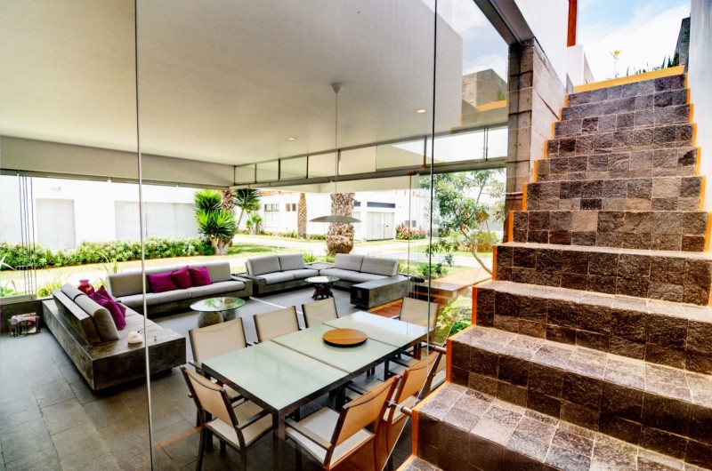 Casa Seta Interior Cool Casa Seta Home Design Interior Decorated With Modern Sofa Furniture And Concrete Staircase Decoration Ideas Dream Homes Lively Colorful House Creating Energetic Ambience