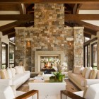 Fire Place Willoughby Cool Fire Place Design In Willoughby Way Residence That Stone Bricks Wall Make Robust The Decor Interior Design Elegant Rustic House Using Soft Color And Wood Combinations