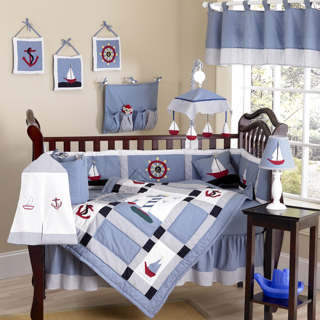 Nautical Themed With Cool Nautical Themed Baby Nursery With Patterned Bedding Displaying Ship Driving Wheel Anchor And Ships Kids Room  Elegant Crib Bedding For Boys With Stylish Decoration