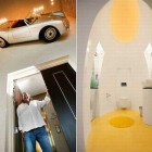 Car In Dezer Creative Car In Home Gil Dezer Porsche Completed With Small Modern Bathroom Space With White And Yellow Color Decoration Ideas Dream Homes Fascinating Home With Modern Garage Plans For Urban People Living Space