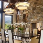 Pendant Lamps Tur Cute Pendant Lamps Design Which Turn On Above The Flowers In The Wooden Table At The Willoughby Way Residence Interior Design Elegant Rustic House Using Soft Color And Wood Combinations