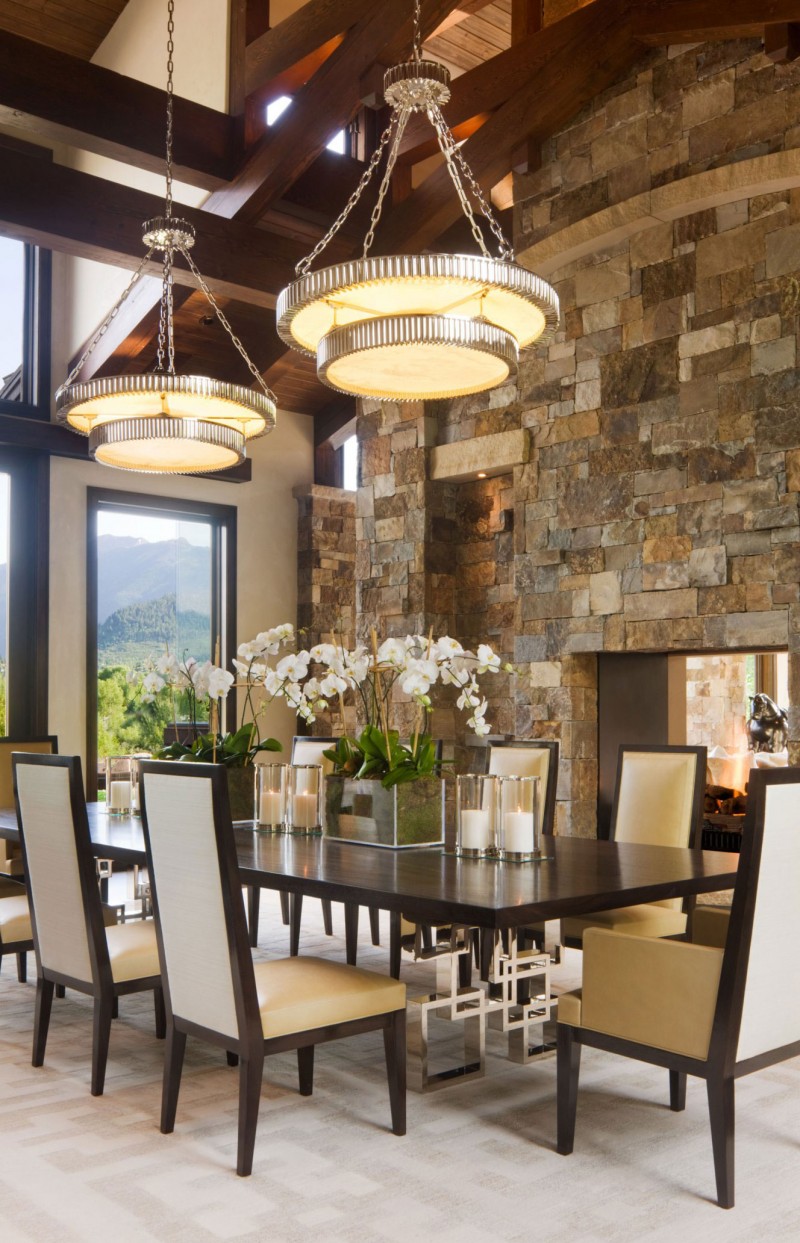 Pendant Lamps Tur Cute Pendant Lamps Design Which Turn On Above The Flowers In The Wooden Table At The Willoughby Way Residence Interior Design  Elegant Rustic House Using Soft Color And Wood Combinations