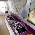 Violet Kitchen The Cute Violet Kitchen Island In The Crystal By Scavolini That Wooden Floor Make Perfect The Interior Area Kitchens Stunning Glass Kitchen Furniture Idea To Decorate Your Kitchen