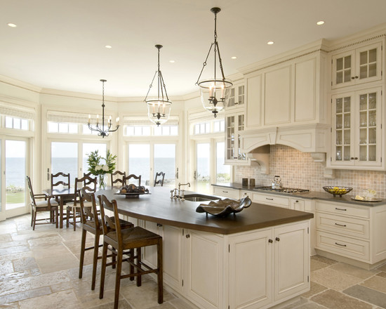 White Kitchen Mosaic Eclectic White Kitchen Island With Mosaic Kitchen Backsplash Tile Shiny Pendant Lights Wood Bar Stools Rough Stone Floor Kitchens  Classy Kitchen Floor Plans With Islands In Lovely White Accessories