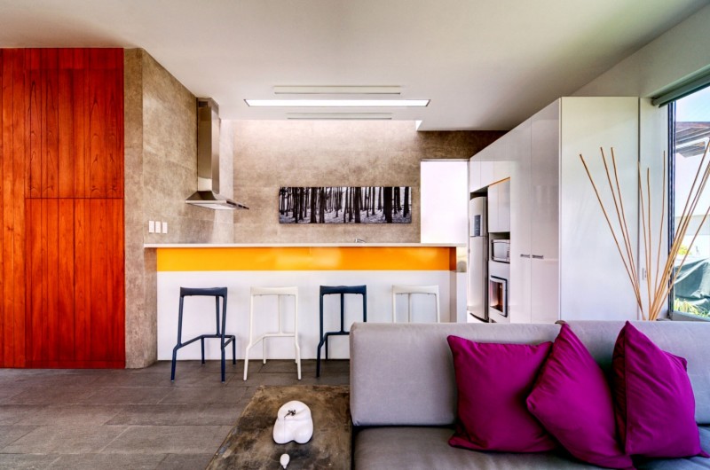 Casa Seta Interior Elegant Casa Seta Home Design Interior In Kitchen Space Decorated With Minimalist Modern Furniture Used White Cabinet Design Ideas Dream Homes Lively Colorful House Creating Energetic Ambience