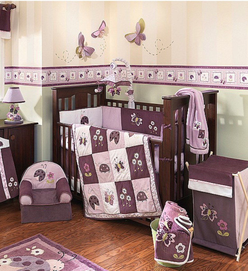 Maroon And Modern Elegant Maroon And Pink Themed Modern Crib Bedding Idea Decorating The Baby Girl Nursery With Butterfly Kids Room Inspirational Modern Crib Bedding With Lovely Color Combination