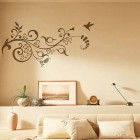 Wall Stickers Design Elegant Wall Stickers Floral Motif Design Interior With Beige Sofa Furniture In Modern Decoration Ideas For Inspiration To Your House Decoration Unique Wall Sticker Decor For Your Elegant Residence Interiors