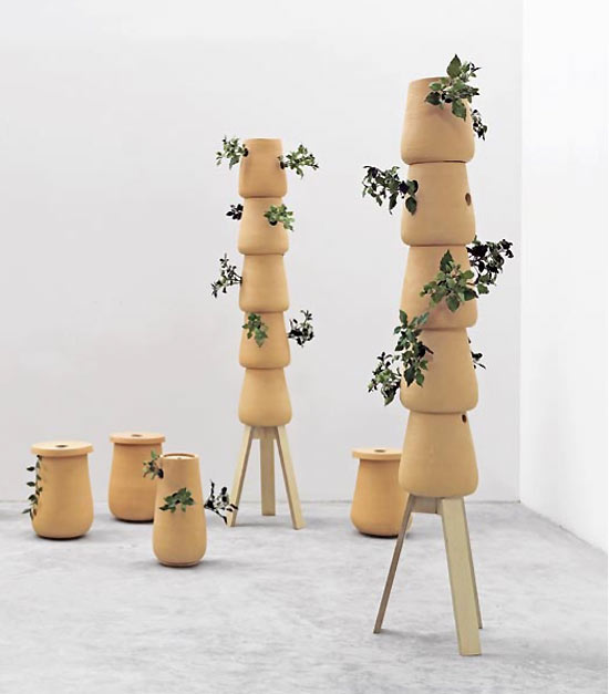 Ceramic Pot Shaped Enchanting Ceramic Pot Design Which Shaped In Towers And Planted With Small Plants For Modern Planting Decoration Refreshing Indoor Plants Decoration For Stylish Interior Displays