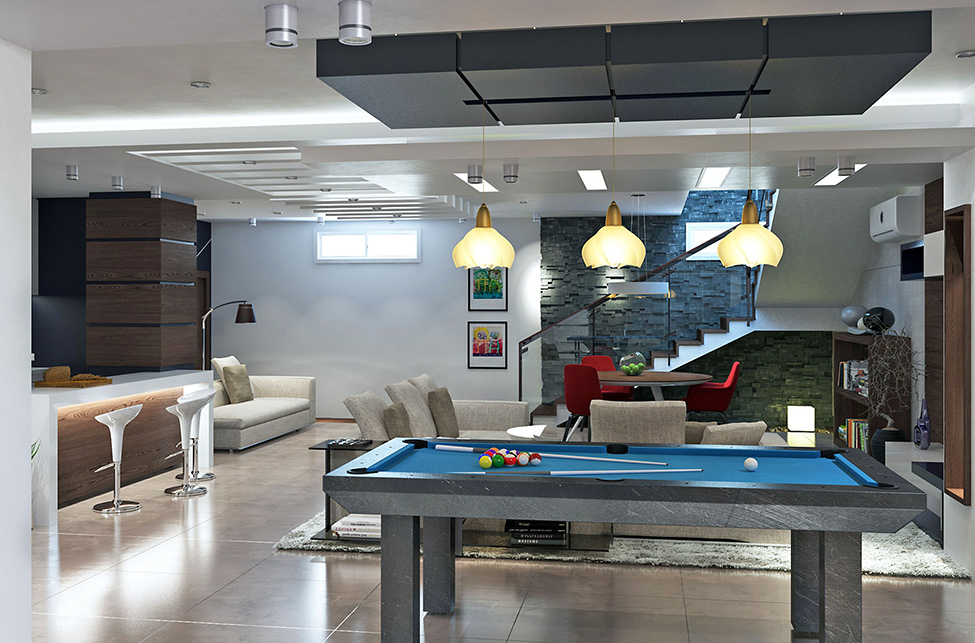 Gaming Space Beverly Enchanting Gaming Space Design In Beverly Hills Mansion With Soft Blue Colored Billiard Mat Table With Grey Feet Architecture Stunning Beverly Hills House With Modern Interior Decorating Ideas