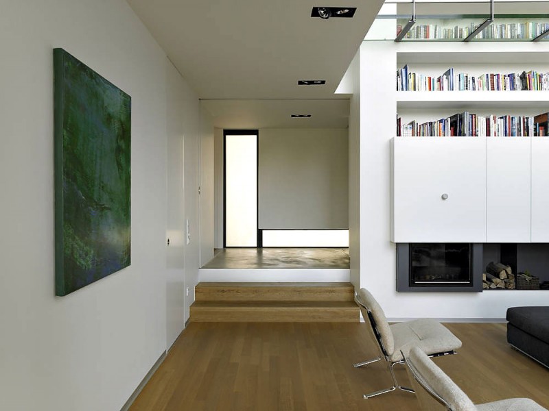 Hall Design 0042 Enchanting Hall Design Of PPLB 0042 Residence With White Wall Made From Wooden Material Which Has Green Painting Hanged Dream Homes Fancy Contemporary Home Using Concrete And Wooden Materials In Luxembourg