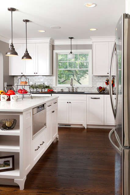 Kitchen With Cupboards Enchanting Kitchen With White Kitchen Cupboards Paint And Island Applied Industrial Pendant Lamps Also Wooden Floor Kitchens  Fantastic Kitchen Cupboards Paint Ideas With Chic Cupboards Arrangements