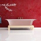 Wall Sticker Bathroom Epic Wall Sticker White Branches Bathroom Design Interior In Red Wall Color And Traditional White Bathtub Design Ideas Decoration Unique Wall Sticker Decor For Your Elegant Residence Interiors